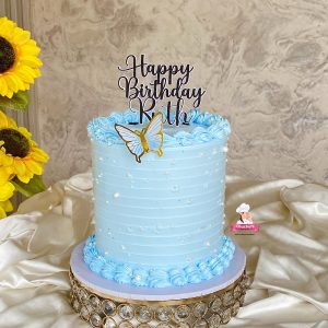 Sky Blue Whipped Cream Birthday Cake (7”)