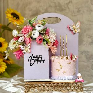 Decorated Wooden Handy Cake – Elegant Mini Display