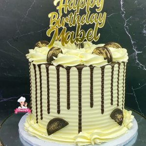 Gold Cookie Drip Cake