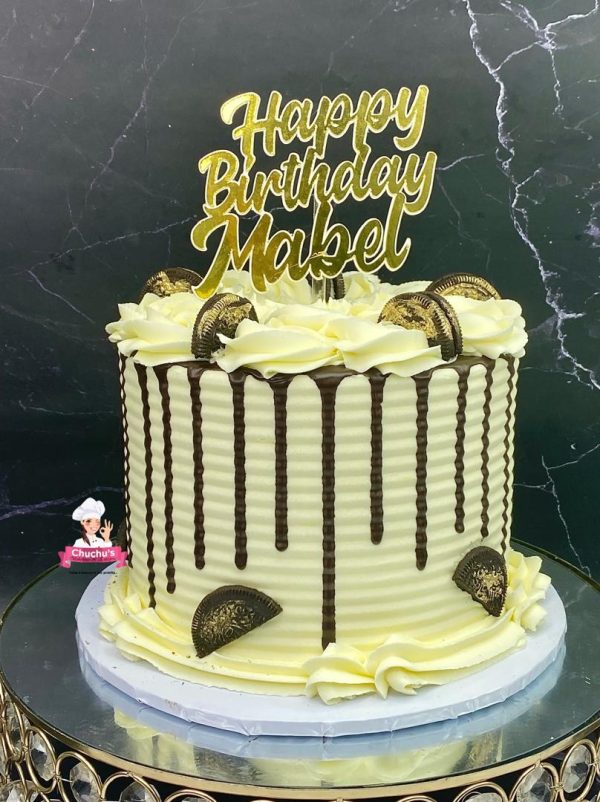 Gold Cookie Drip Cake