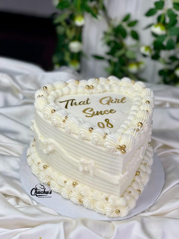 Double Layer Size-8 Heart Shaped Cake